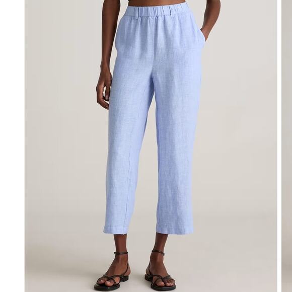 Quince Women’s Sz Large 100% European Linen Pants New NWT in French Blue - Picture 1 of 6